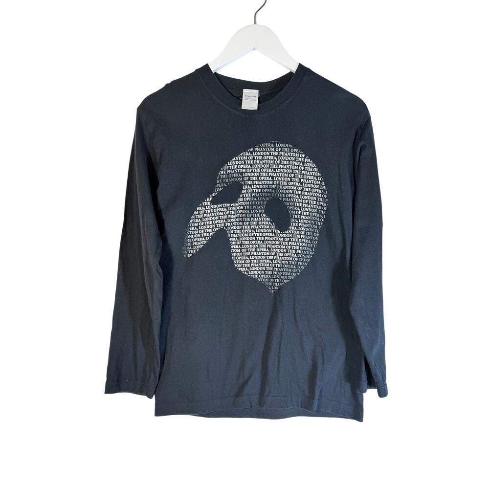 90’s Phantom of the Opera Long Sleeve T-shirt Size S London Theatre Mask Graphic
